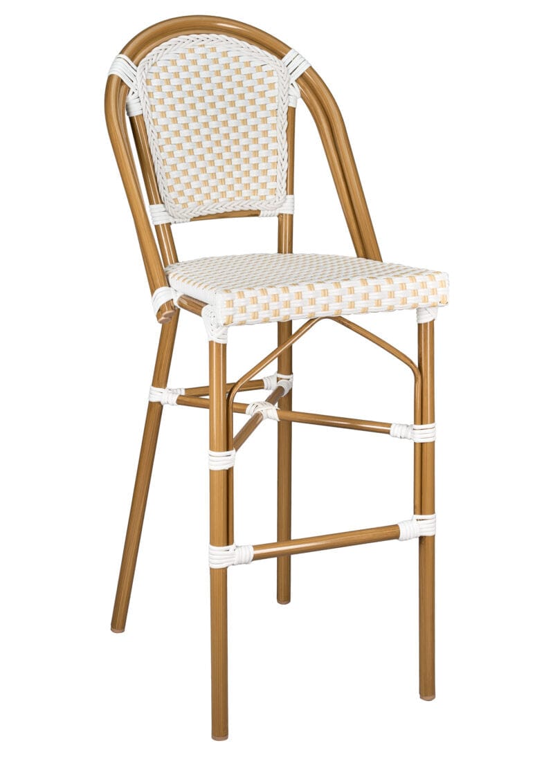 2 Pack White and Beige French Bistro Barstool for Coffee Nooks or Kitchens