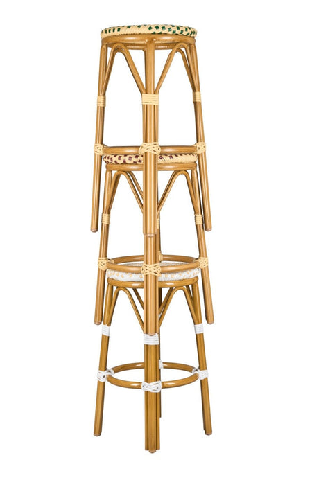 2 Pack White on Beige 26" Counter Height No Back Bistro Barstool for Indoor Dining, Image 4