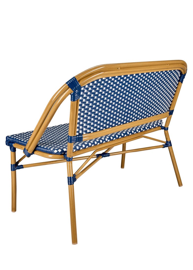 Blue on White Bistro Bench Loveseat, Image 5