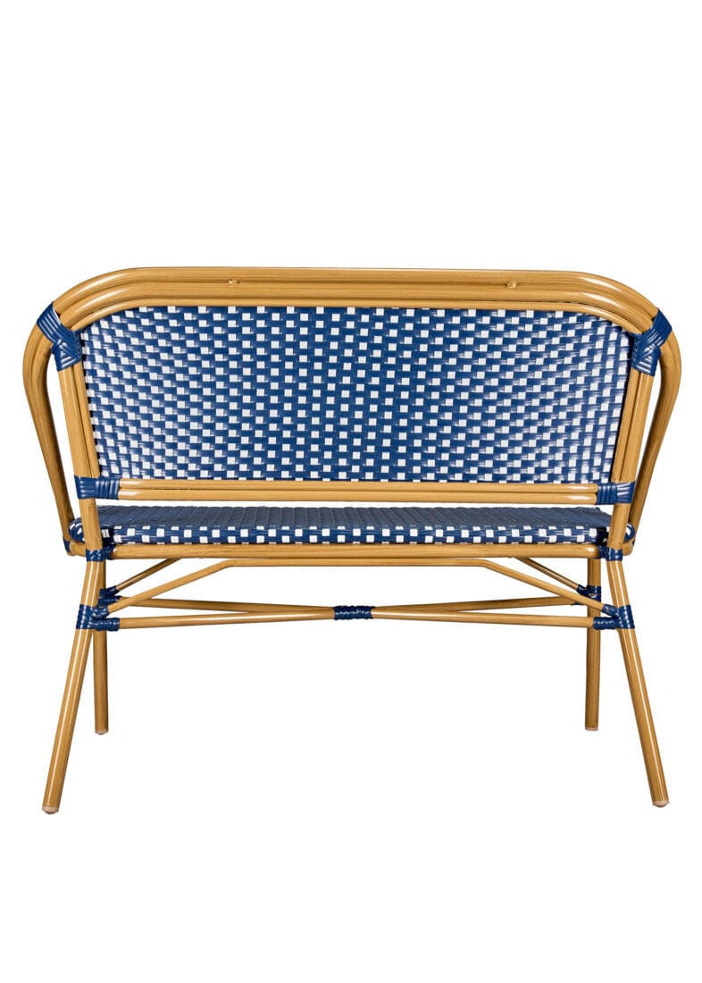 Blue on White Bistro Bench Loveseat, Image 6