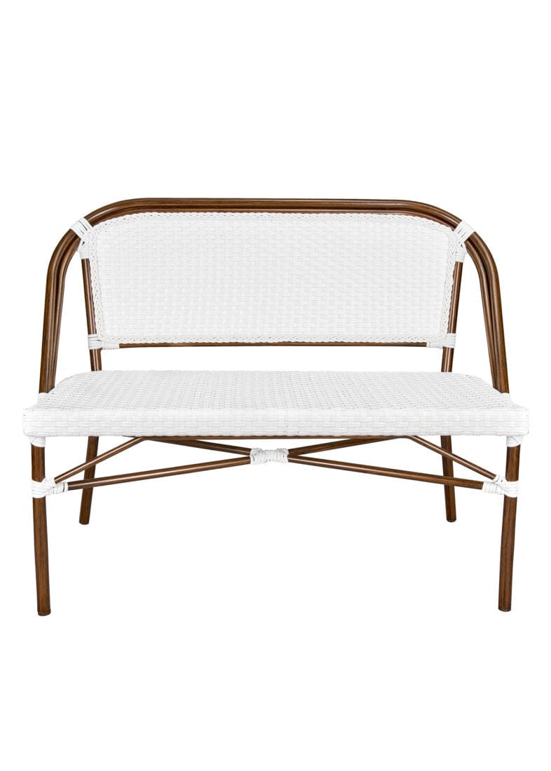 White on White Bistro Bench Loveseat, Image 3