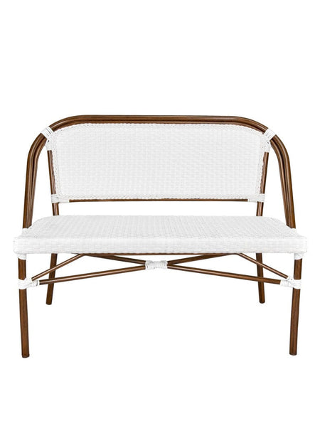 White on White Bistro Bench Loveseat, Image 3