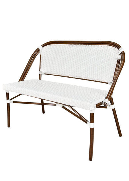 White on White Bistro Bench Loveseat, Image 4