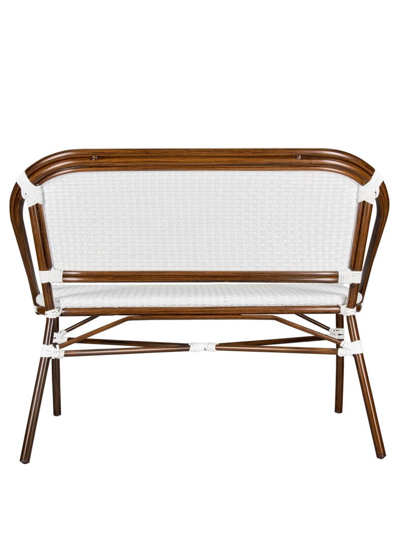 White on White Bistro Bench Loveseat, Image 7