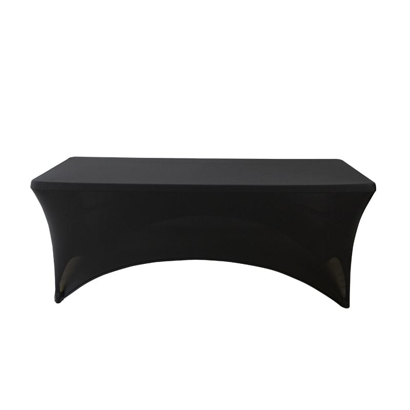 Black 5-Pack 8 Foot Spandex Folding Table Covers for Home Kitchen Patio Entertaining Parties, 250gsm, Image 4