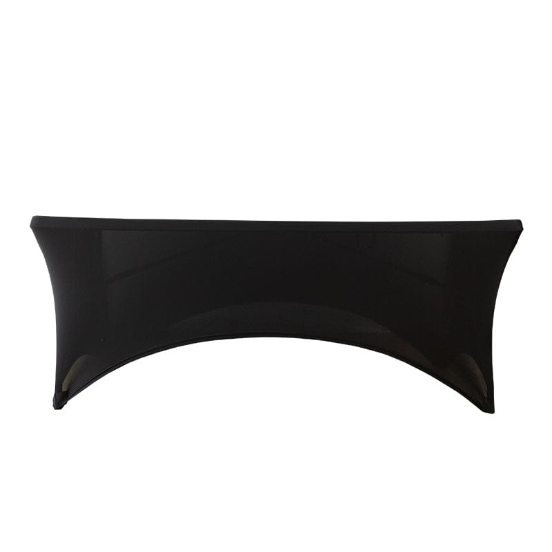 Black 5-Pack 8 Foot Spandex Folding Table Covers for Home Kitchen Patio Entertaining Parties, 250gsm, Image 3