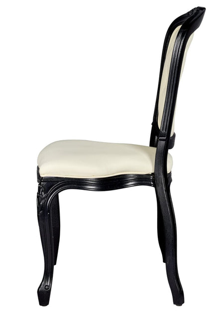 Ivory Vinyl Seat and Ivory Vinyl Tufted Back