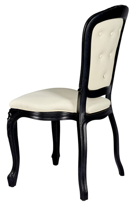 Ivory Vinyl Seat and Ivory Vinyl Tufted Back