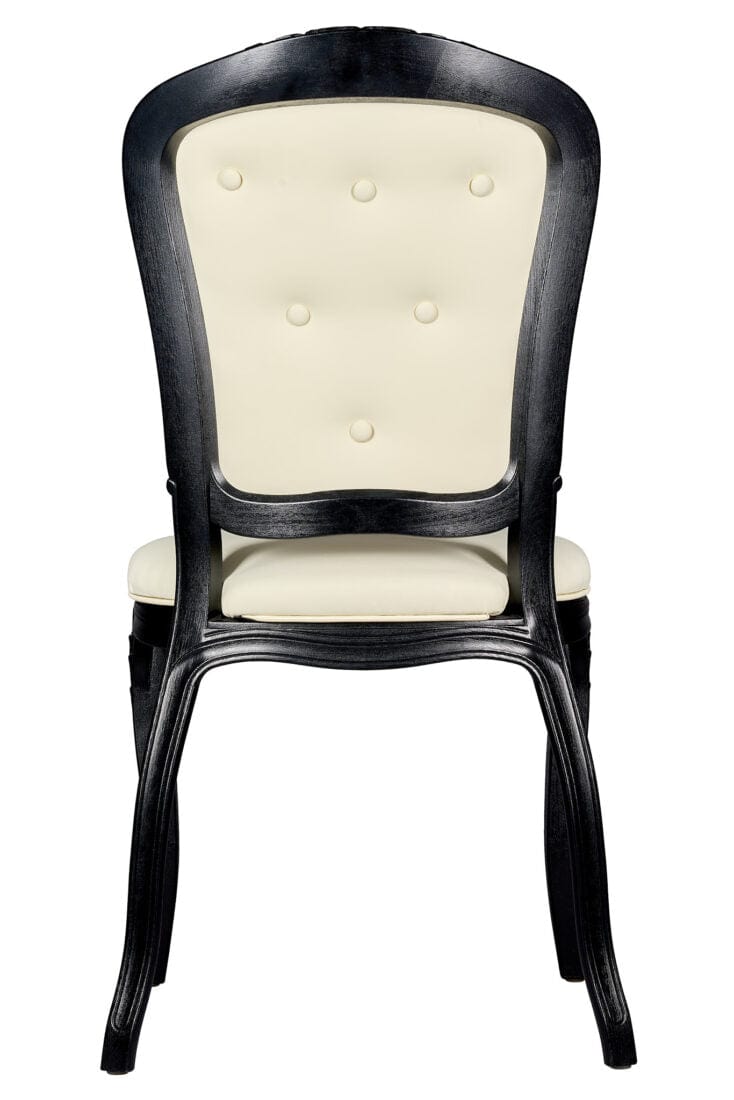 Ivory Vinyl Seat and Ivory Vinyl Tufted Back