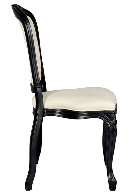 Ivory Vinyl Seat and Ivory Vinyl Tufted Back