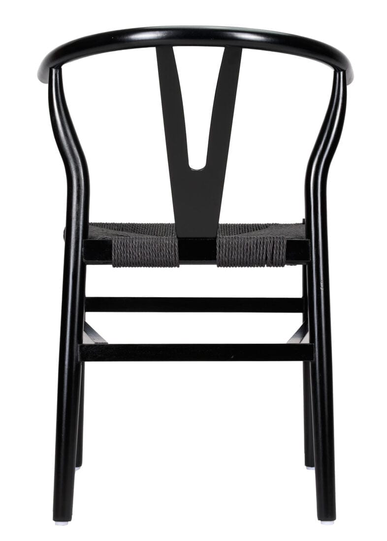 Black Wood Wishbone Chair with Black Rope Seat, Image 7