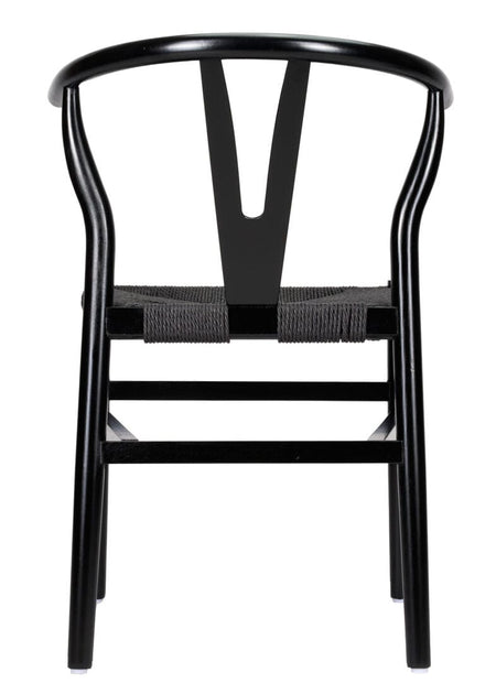 Black Wood Wishbone Chair with Black Rope Seat, Image 7