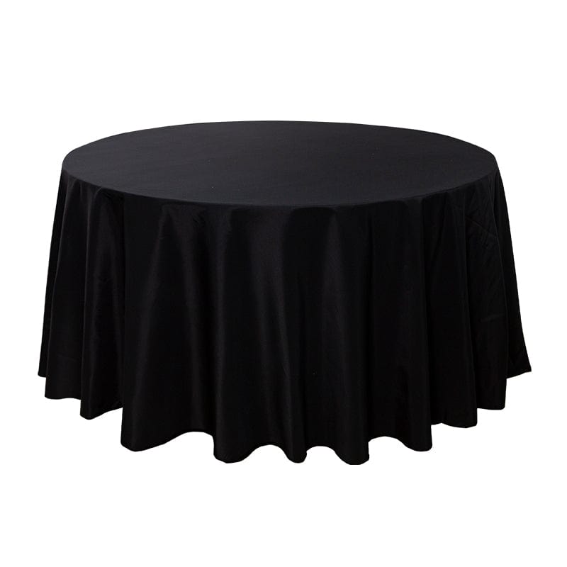 Black 5-Pack 120" Round Polyester Tablecloths for Home Dining Kitchen Entertaining Parties, 190gsm, Image 3
