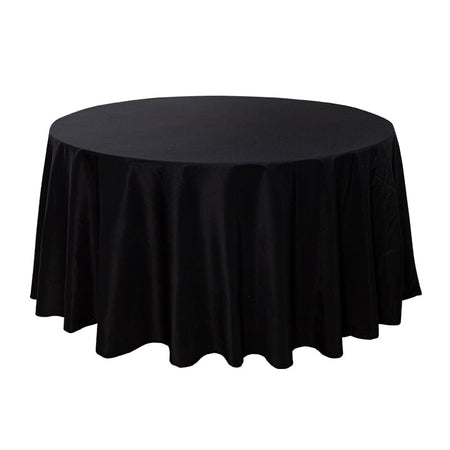 Black 5-Pack 120" Round Polyester Tablecloths for Home Dining Kitchen Entertaining Parties, 190gsm, Image 3