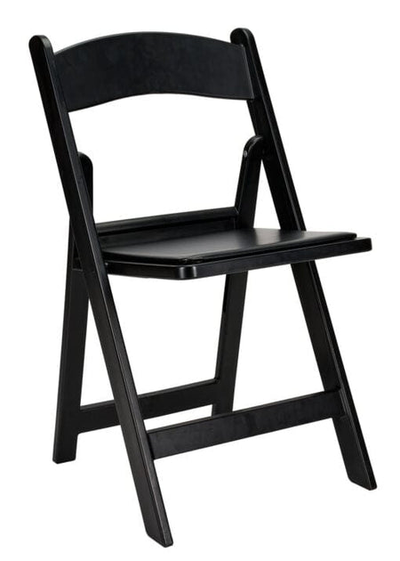 4 Pack Black Resin Folding Chair with Steel Skeleton and Padded Seat for Events and Patio, Image 2