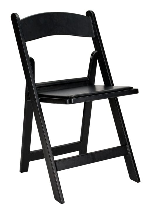 4 Pack Black Resin Folding Chair with Steel Skeleton and Padded Seat for Events and Patio
