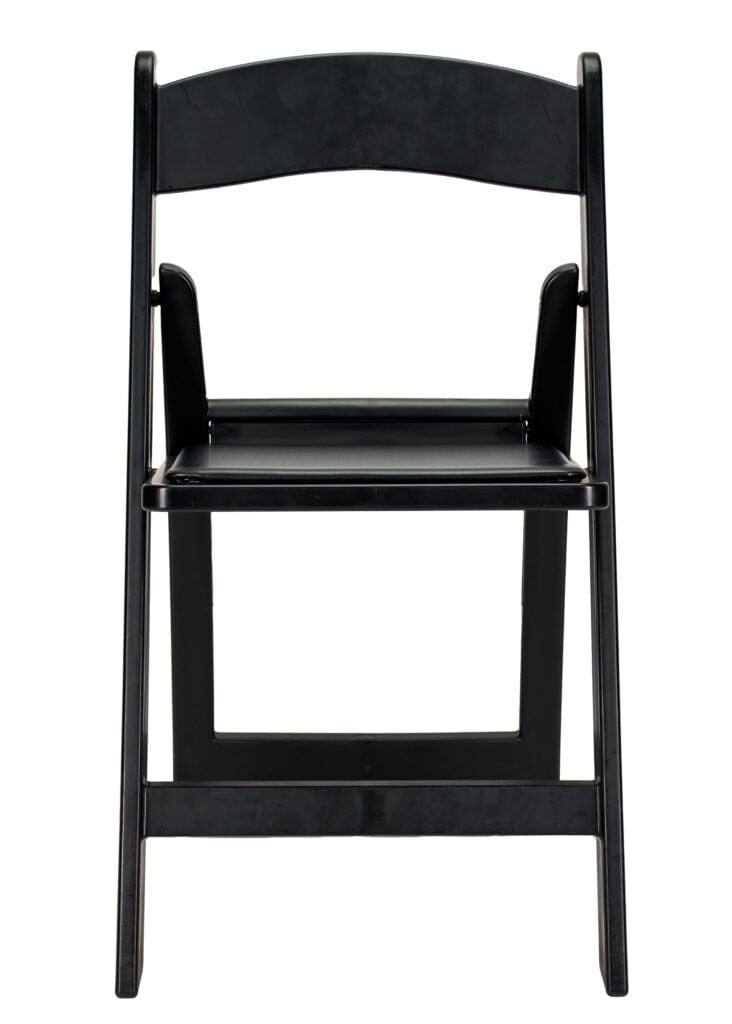 4 Pack Black Resin Folding Chair with Steel Skeleton and Padded Seat for Events and Patio, Image 3