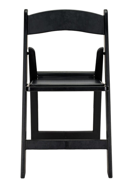 4 Pack Black Resin Folding Chair with Steel Skeleton and Padded Seat for Events and Patio, Image 3