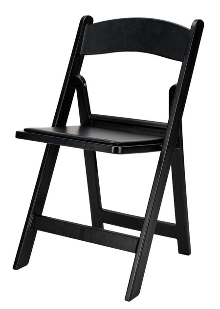 4 Pack Black Resin Folding Chair with Steel Skeleton and Padded Seat for Events and Patio, Image 4