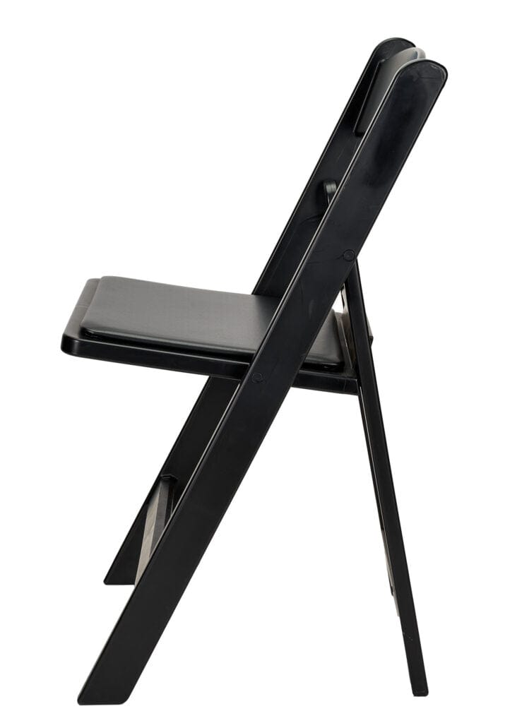 4 Pack Black Resin Folding Chair with Steel Skeleton and Padded Seat for Events and Patio, Image 5