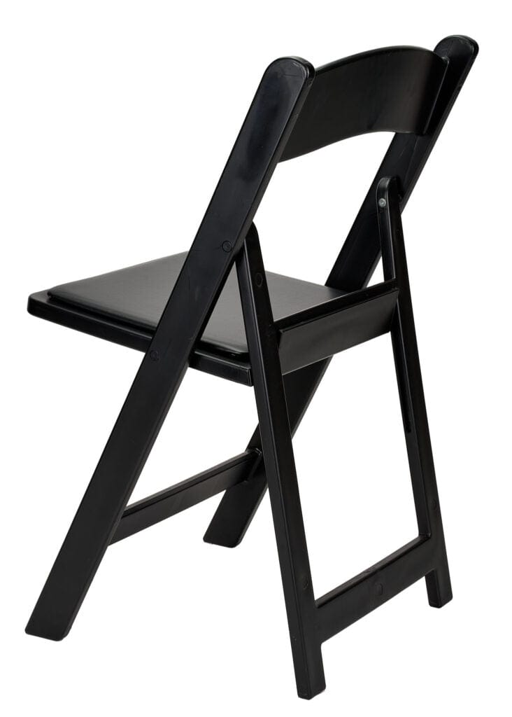 4 Pack Black Resin Folding Chair with Steel Skeleton and Padded Seat for Events and Patio, Image 6