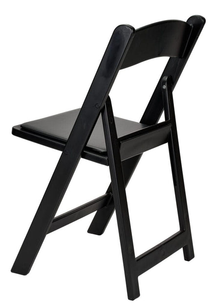 4 Pack Black Resin Folding Chair with Steel Skeleton and Padded Seat for Events and Patio, Image 6