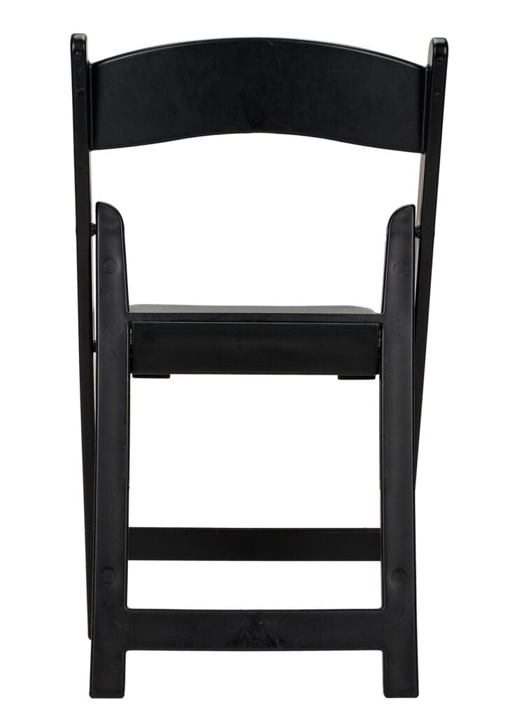 4 Pack Black Resin Folding Chair with Steel Skeleton and Padded Seat for Events and Patio, Image 7