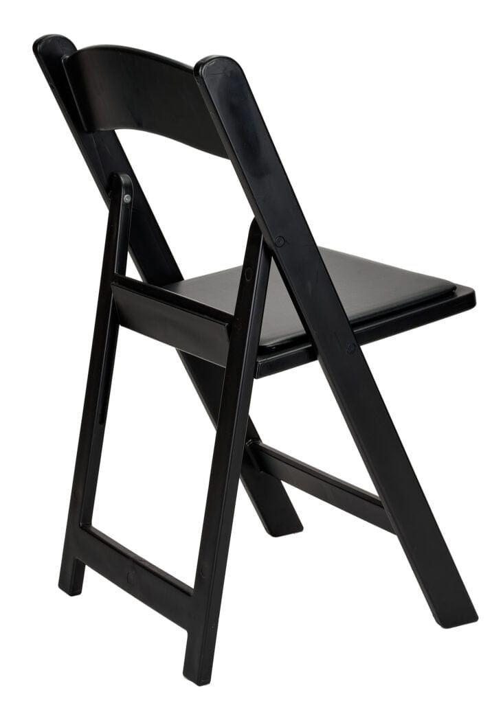 4 Pack Black Resin Folding Chair with Steel Skeleton and Padded Seat for Events and Patio, Image 8
