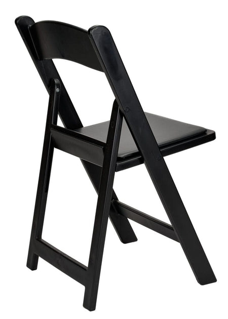 4 Pack Black Resin Folding Chair with Steel Skeleton and Padded Seat for Events and Patio, Image 8