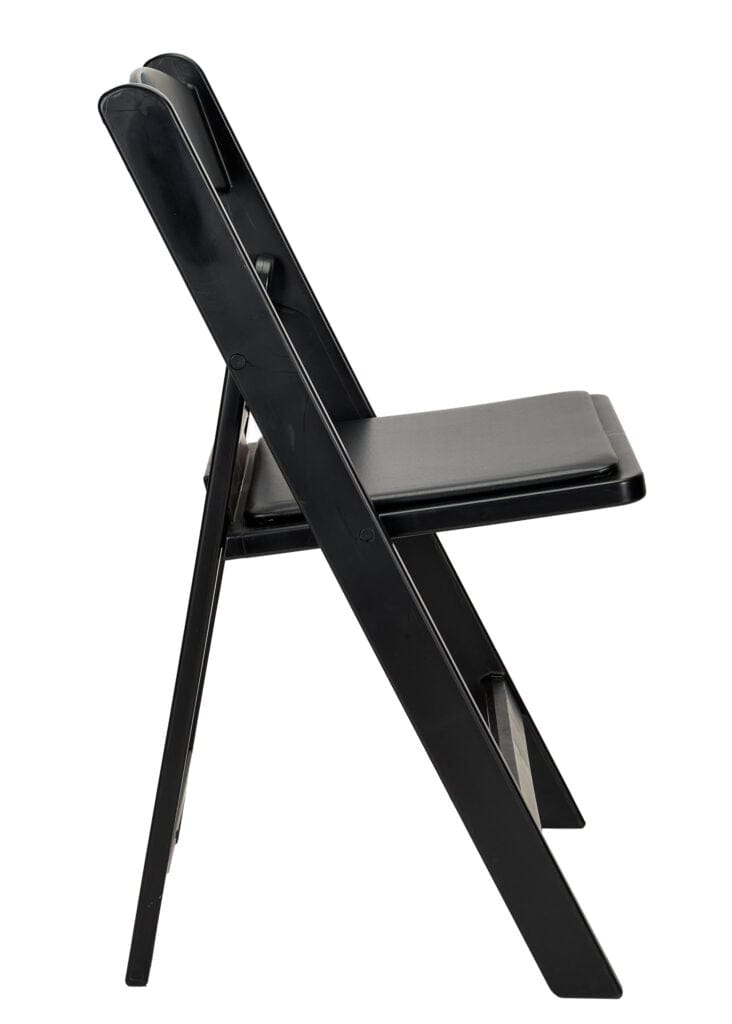 4 Pack Black Resin Folding Chair with Steel Skeleton and Padded Seat for Events and Patio, Image 9