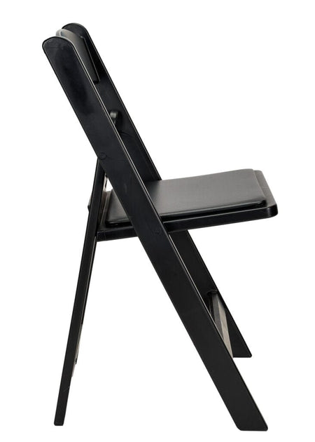4 Pack Black Resin Folding Chair with Steel Skeleton and Padded Seat for Events and Patio, Image 9