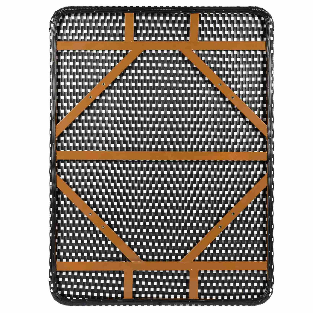 Outdoor Bistro Table 48" x 36" — Black & White PE Rattan Glass Top (Patio), Image 7