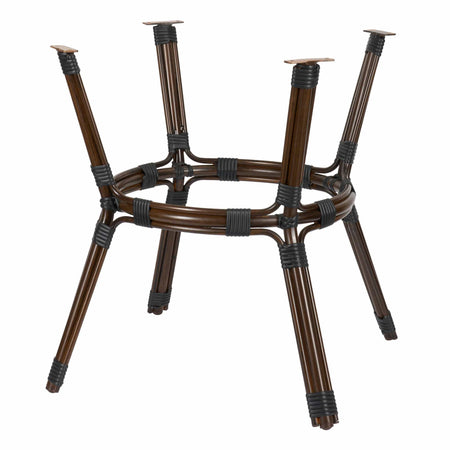 Outdoor Bistro Table 48" x 36" — Black & White PE Rattan Glass Top (Patio), Image 8
