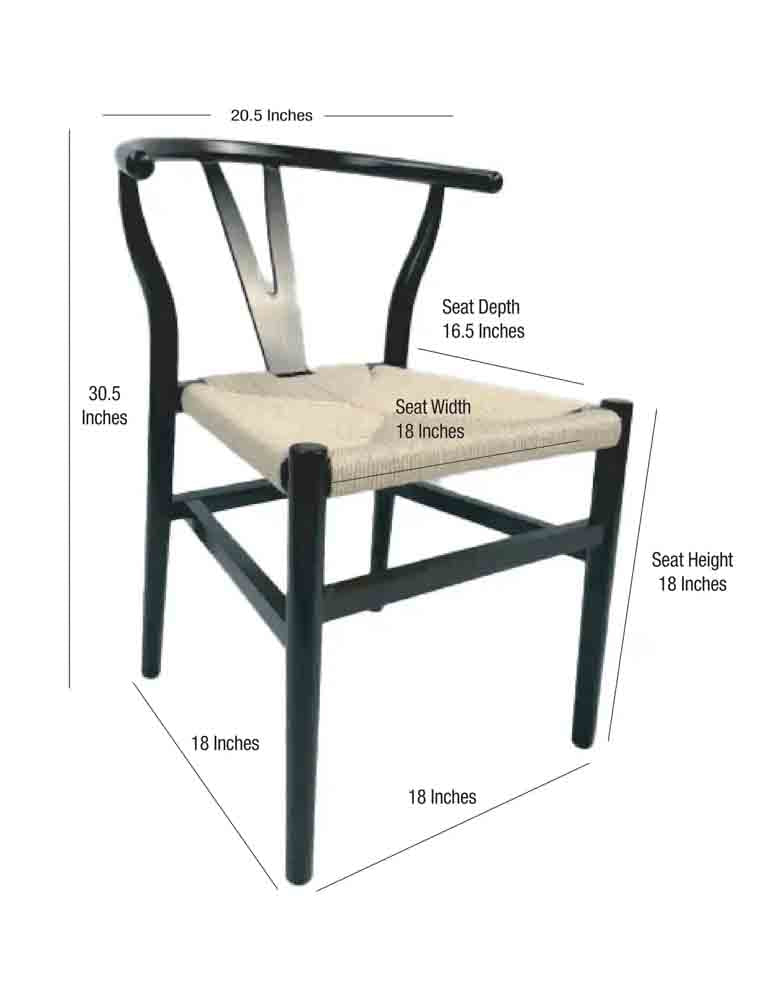 Black with Natural Rope Seat