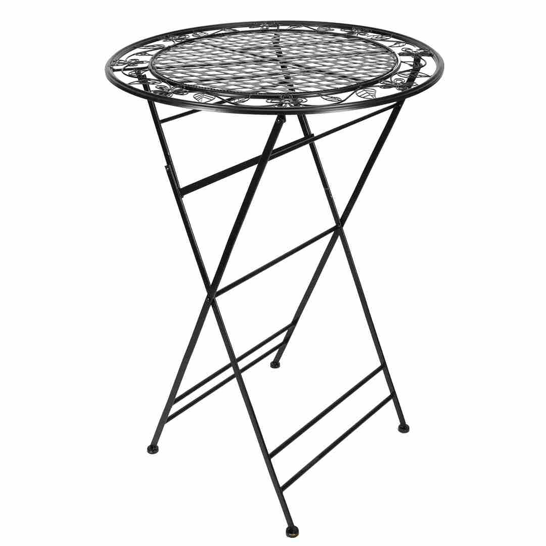 32" Antique Black Bistro Cocktail Table — Round Steel Cocktail Table for Patio & Indoor, Image 2