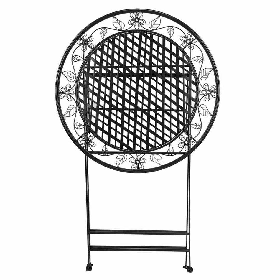 32" Antique Black Bistro Cocktail Table — Round Steel Cocktail Table for Patio & Indoor