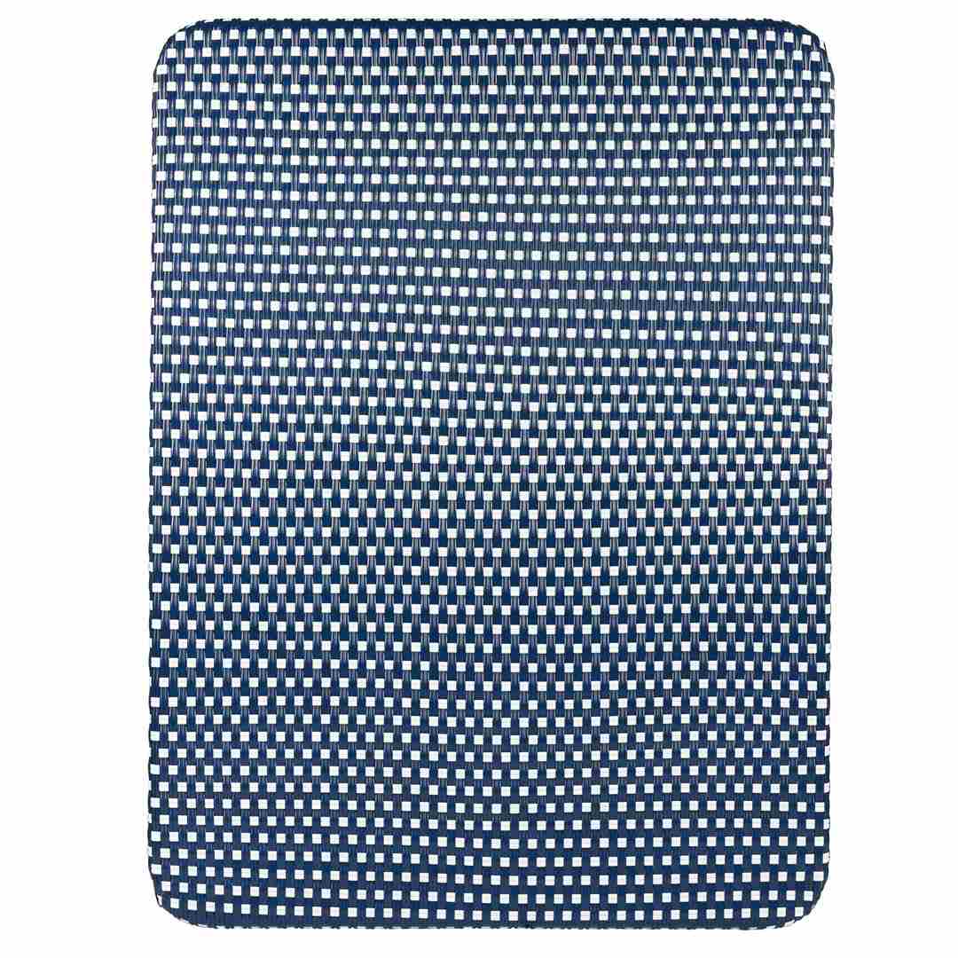 Outdoor Bistro Table 48x36 - Blue & White PE Rattan Glass Top, Patio, Image 6