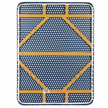 Outdoor Bistro Table 48x36 - Blue & White PE Rattan Glass Top, Patio, Image 7