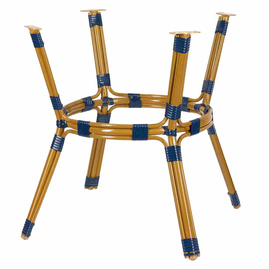 Outdoor Bistro Table 48x36 - Blue & White PE Rattan Glass Top, Patio, Image 8