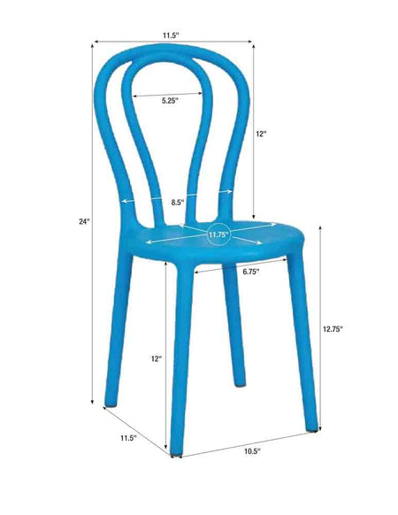 4 Pack Kids Sky Blue Resin Bentwood Festive Chair for Bedrooms and Playrooms, Image 11