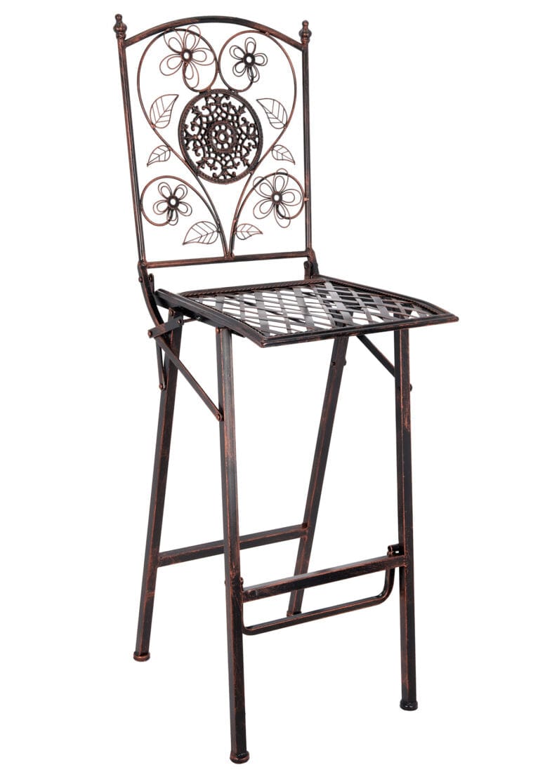2 Pack Bronze Barcelona Bistro Barstools, Elegant Metal Chairs for Covered Patios or Breakfast Bars