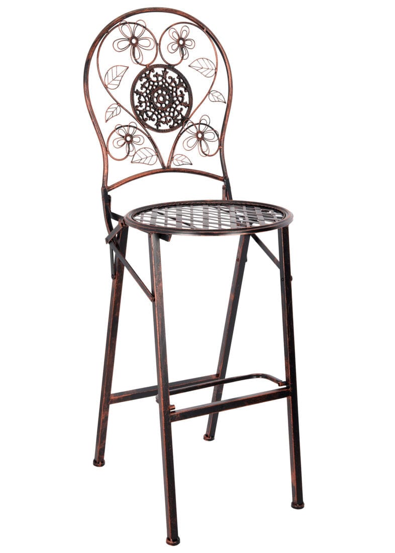 2 Pack Bronze Round Back Bistro Barstools, Classic Bar Seating for Patios or Indoor Bars