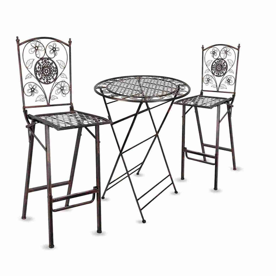 Bronze Barcelona Bistro Set with 32" Cocktail Table and 2 Barstools