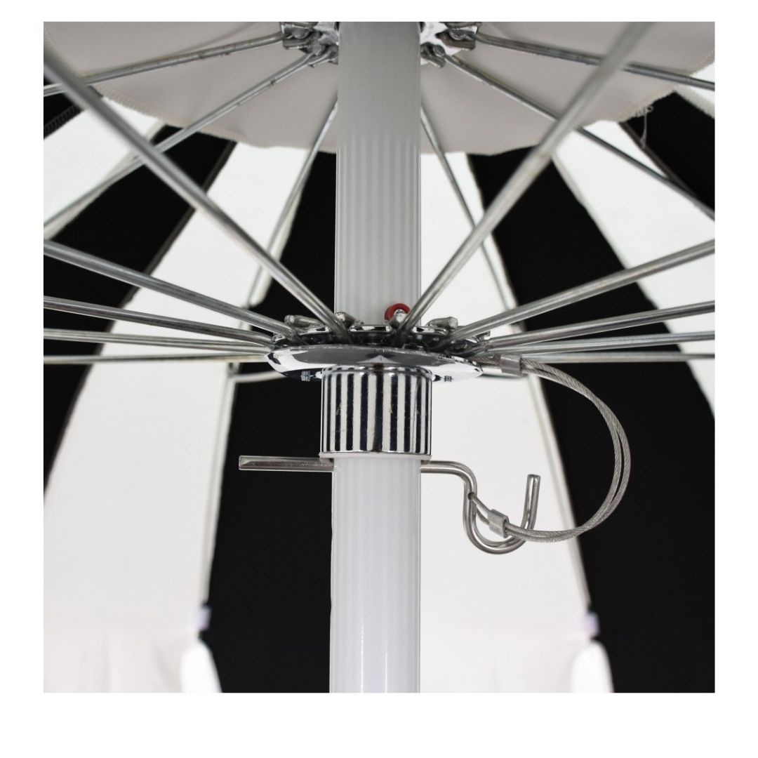 8.5' Patio California Umbrella Pagoda Series with Sunbrella Fabric and White Aluminum Pole for Deck and Patio Seating Coverage, Jockey Red, Image 6
