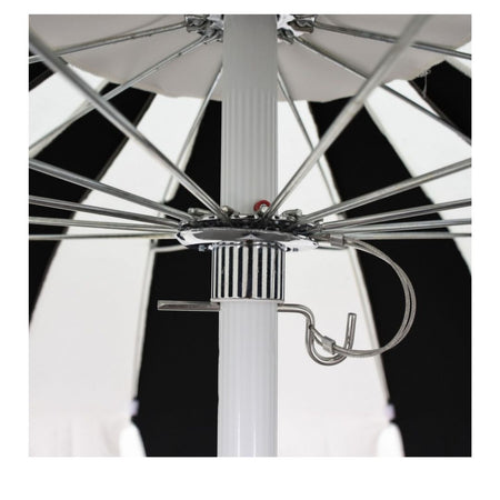 8.5' Patio California Umbrella Pagoda Series with Sunbrella Fabric and White Aluminum Pole for Deck and Patio Seating Coverage, Jockey Red, Image 6