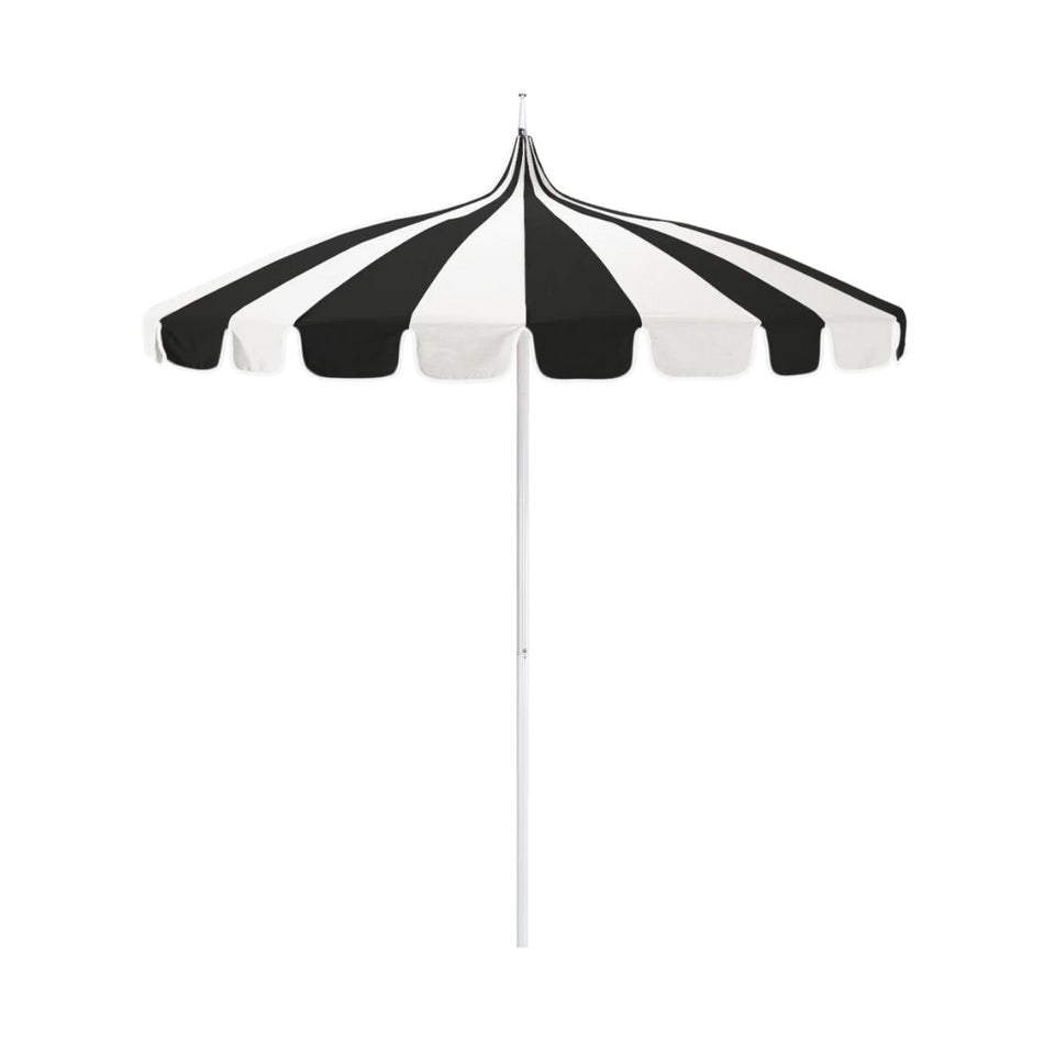 8.5' Patio California Umbrella Pagoda Series with Sunbrella Fabric and White Aluminum Pole for Backyard Comfort and Patio Shade, Black