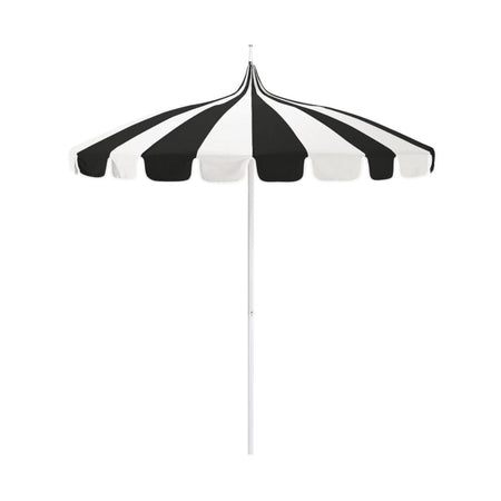 8.5' Patio California Umbrella Pagoda Series with Sunbrella Fabric and White Aluminum Pole for Backyard Comfort and Patio Shade, Black, Image 2