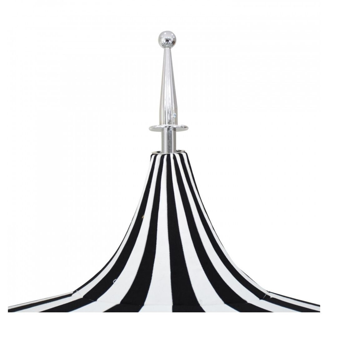 8.5' Patio California Umbrella Pagoda Series with Sunbrella Fabric and White Aluminum Pole for Backyard Comfort and Patio Shade, Black, Image 5