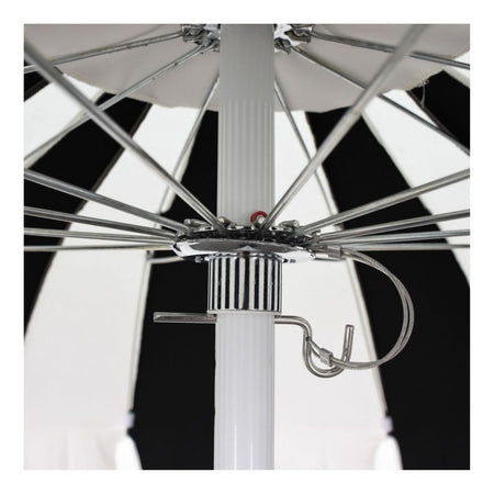 8.5' Patio California Umbrella Pagoda Series with Sunbrella Fabric and White Aluminum Pole for Backyard Comfort and Patio Shade, Black, Image 6