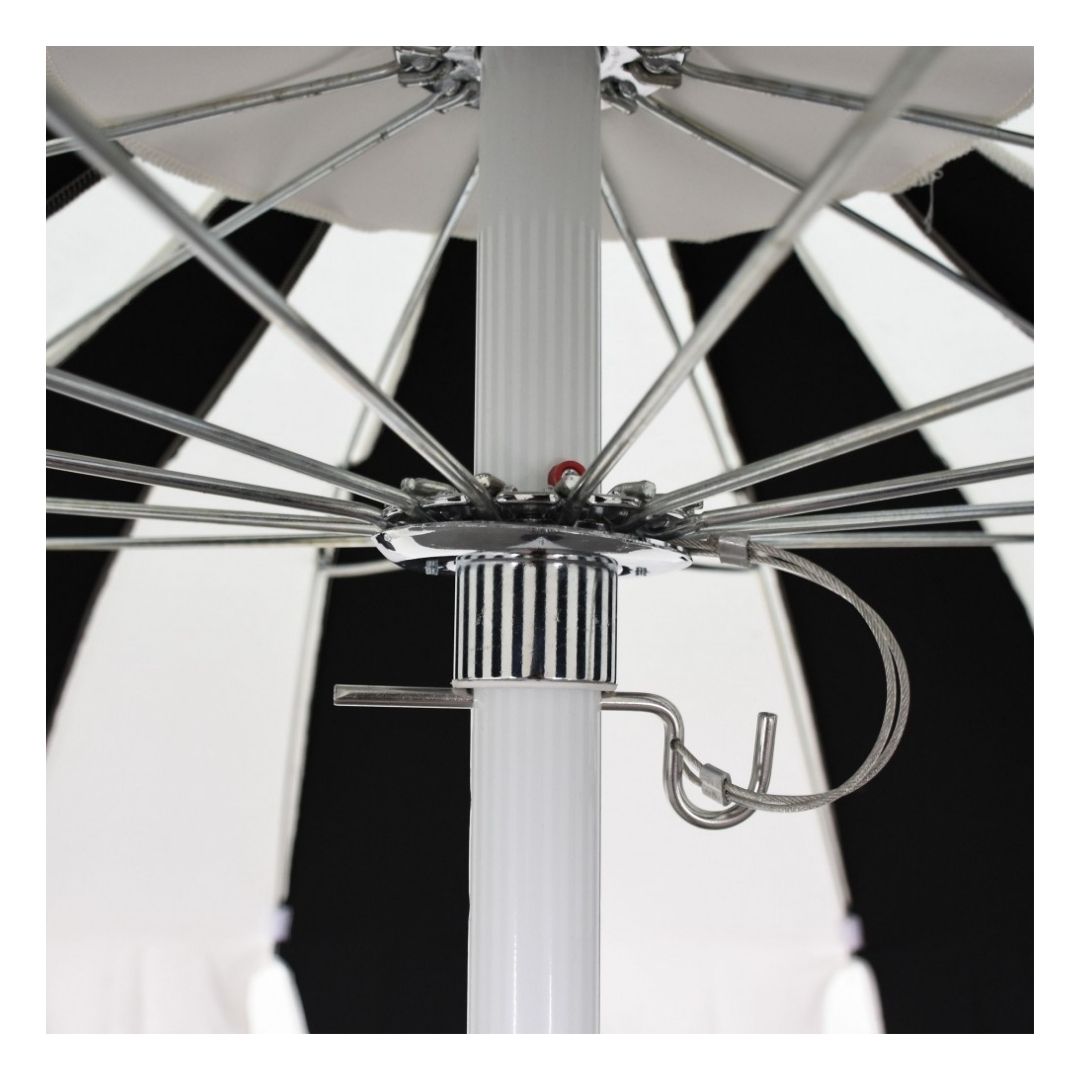 8.5' Patio California Umbrella Pagoda Series with Sunbrella Fabric and White Aluminum Pole for Outdoor Table and Patio Coverage, Tuscan, Image 6